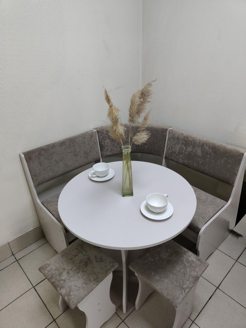 кухонный уголок лотос, лдсп мускат, велюр коричневый «Курс-Мебель»