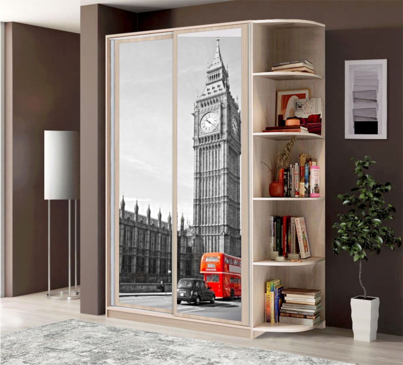 шкаф-купе 1,1м фотопечать+терминал «Курс-Мебель»