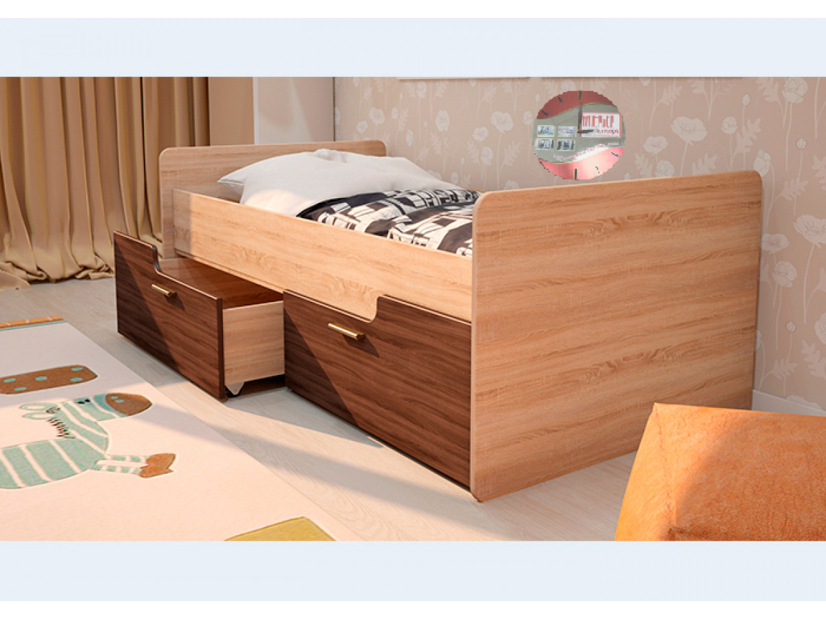 кровать умка с 2 ящиками лдсп «Курс-Мебель»