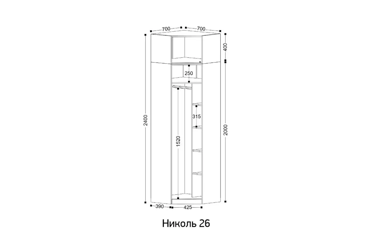 "николь 26" шкаф угловой «Курс-Мебель»
