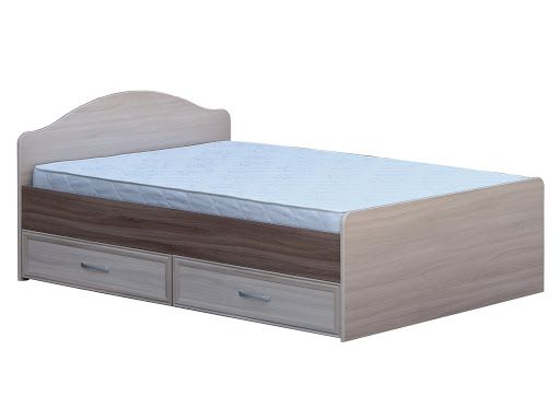 кровать 1,4 м (круглые спинки) с ящиком без матраса «Курс-Мебель»