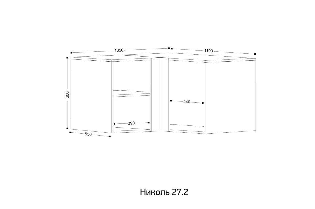 "николь 27.2" антресоль угловая «Курс-Мебель»