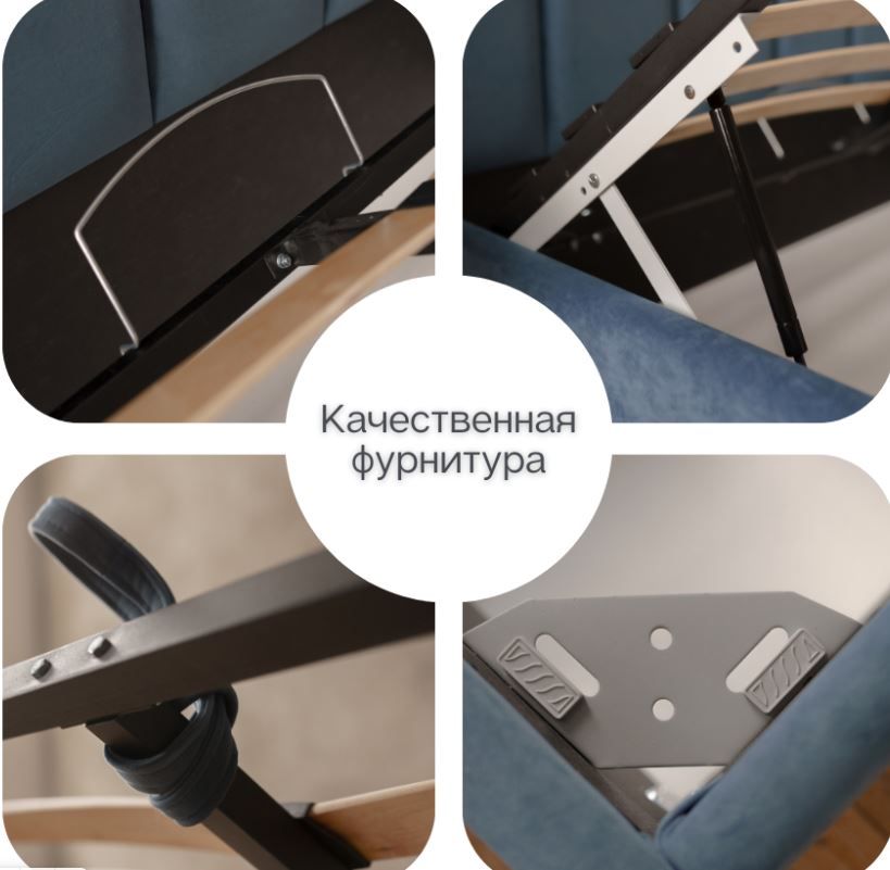 кровать line 160х200 с подъемным механизмом двуспальная «Курс-Мебель»