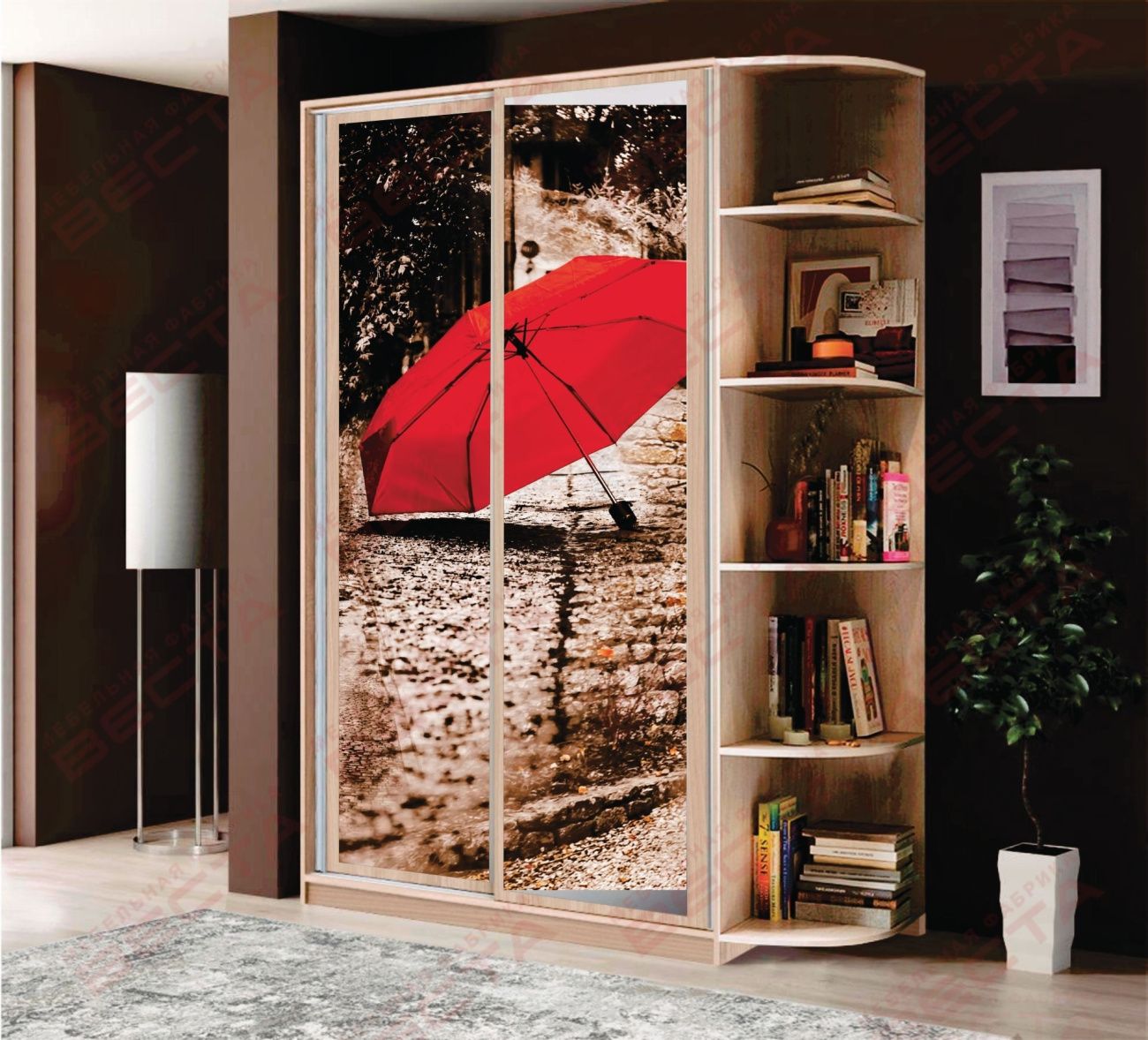 шкаф-купе 1,1м фотопечать+терминал «Курс-Мебель»