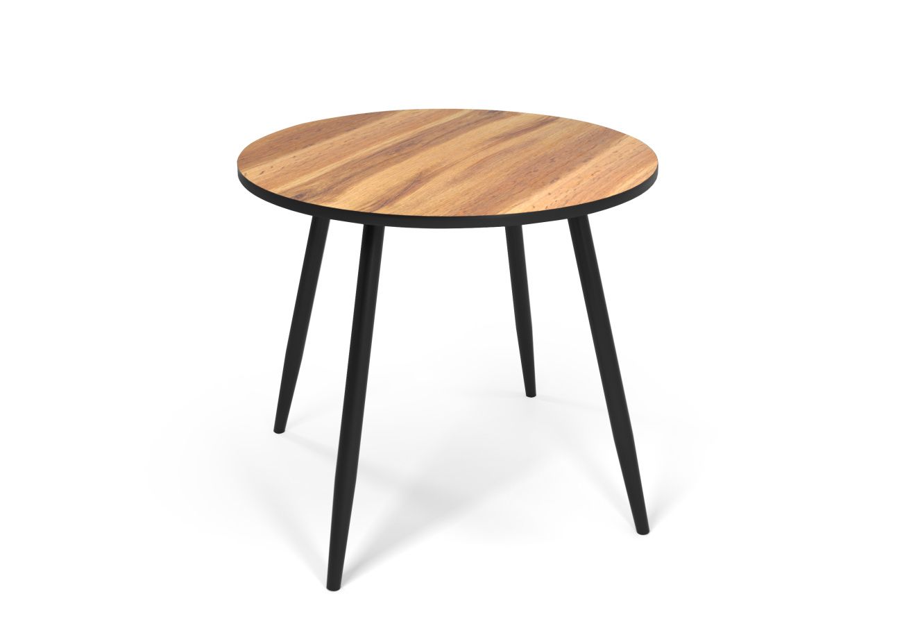 стол поло нераздвижной круглый, пластик матовый, дуб вотан / черный		 «Курс-Мебель»