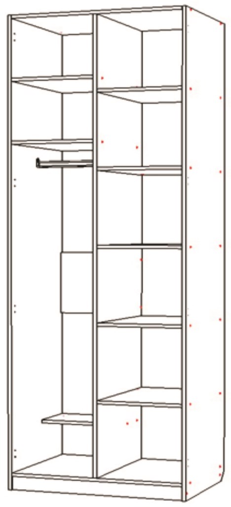 шкаф 2-х дверный стандарт-24 «Курс-Мебель»
