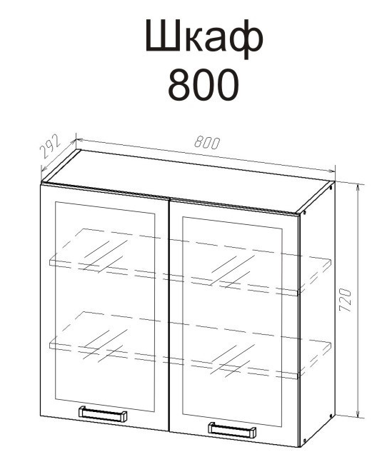 шкаф 800 со стеклом лада мдф «Курс-Мебель»