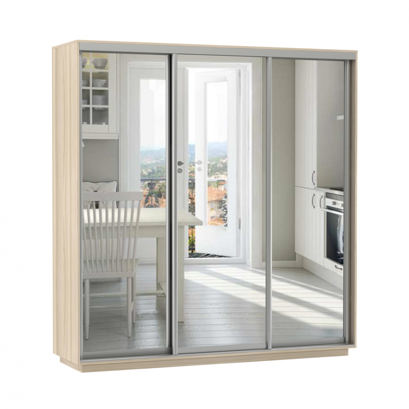 шкаф-купе 3-х дверный экспенс ззз 2100 х 2400 «Курс-Мебель»