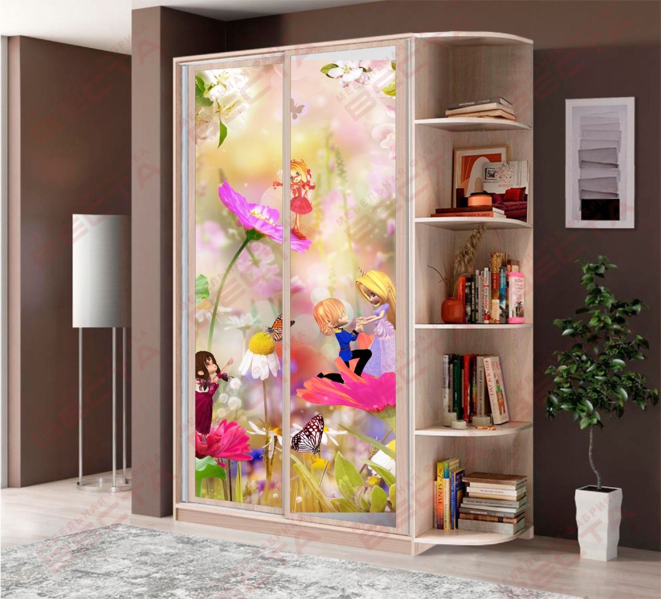 шкаф-купе 1,1м фотопечать+терминал «Курс-Мебель»