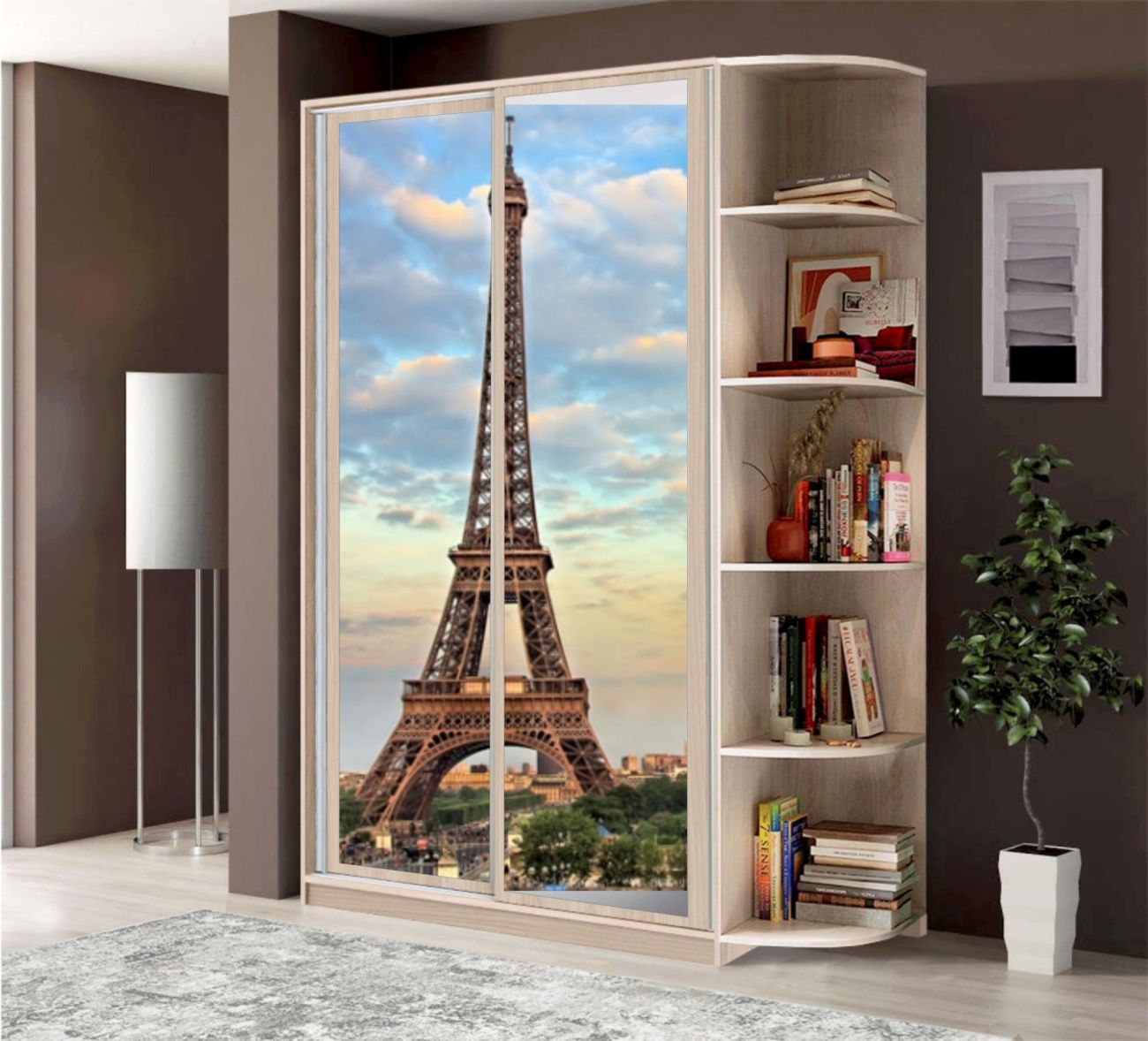 шкаф-купе 1,1м фотопечать+терминал «Курс-Мебель»