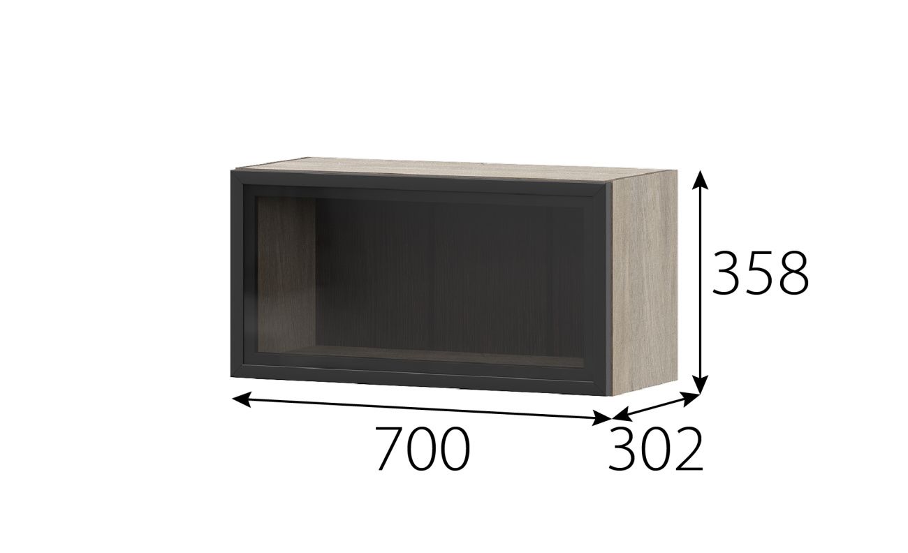 "этна" шкаф навесной барный 700 (7му1я)+фасад рмдф  «Курс-Мебель»