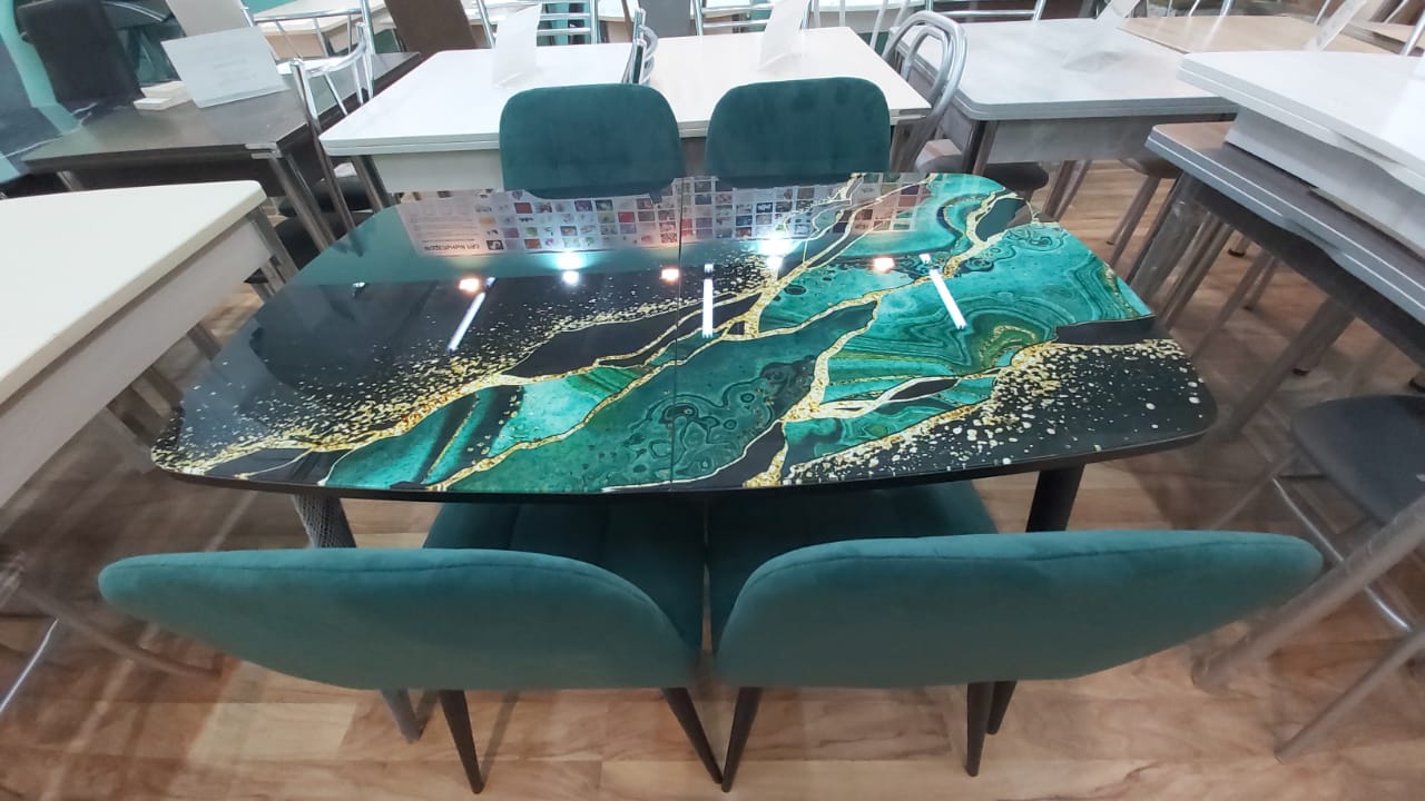 стол милтон 2 стекло optiwhite «Курс-Мебель»