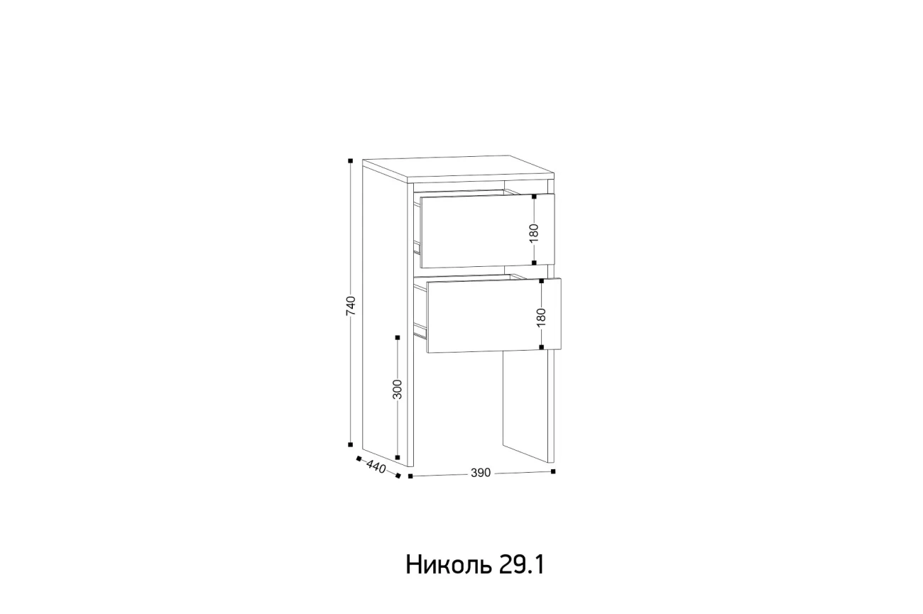 "николь 29.1" секция 2 ящика «Курс-Мебель»