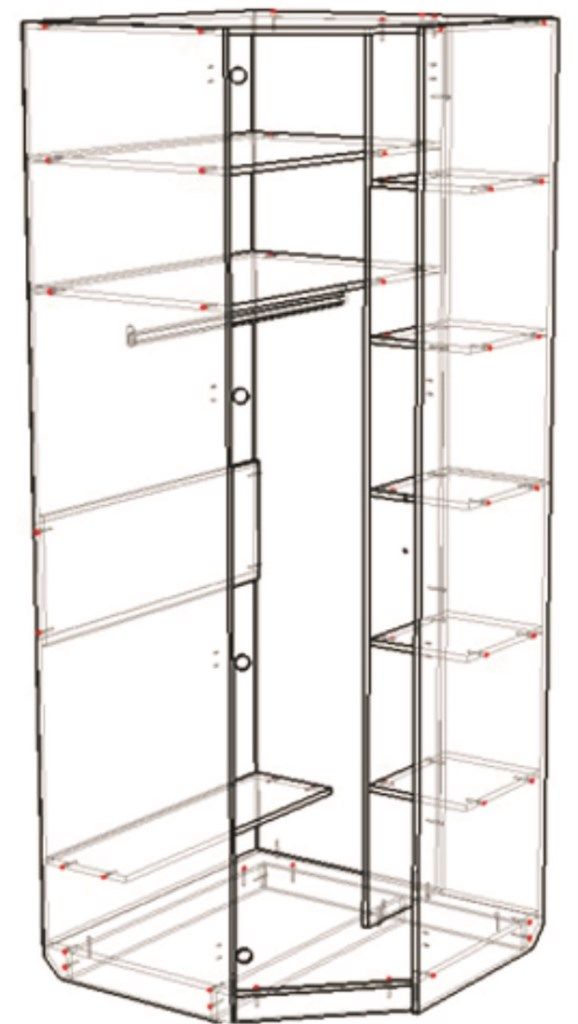 шкаф угловой стандарт 24 без зеркала «Курс-Мебель»