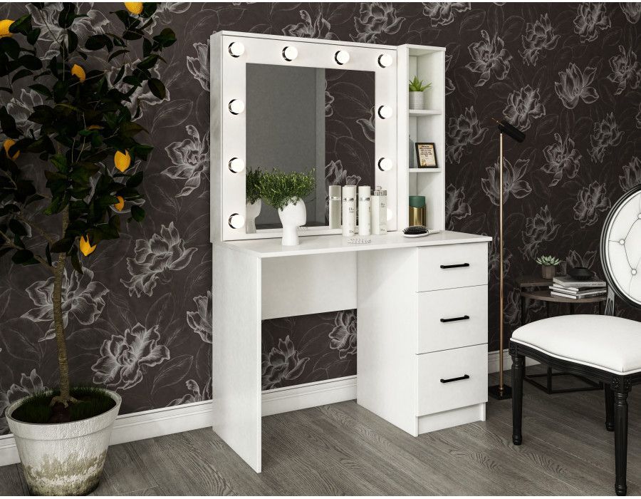 туалетный стол "мальва люкс" №3, белый «Курс-Мебель»