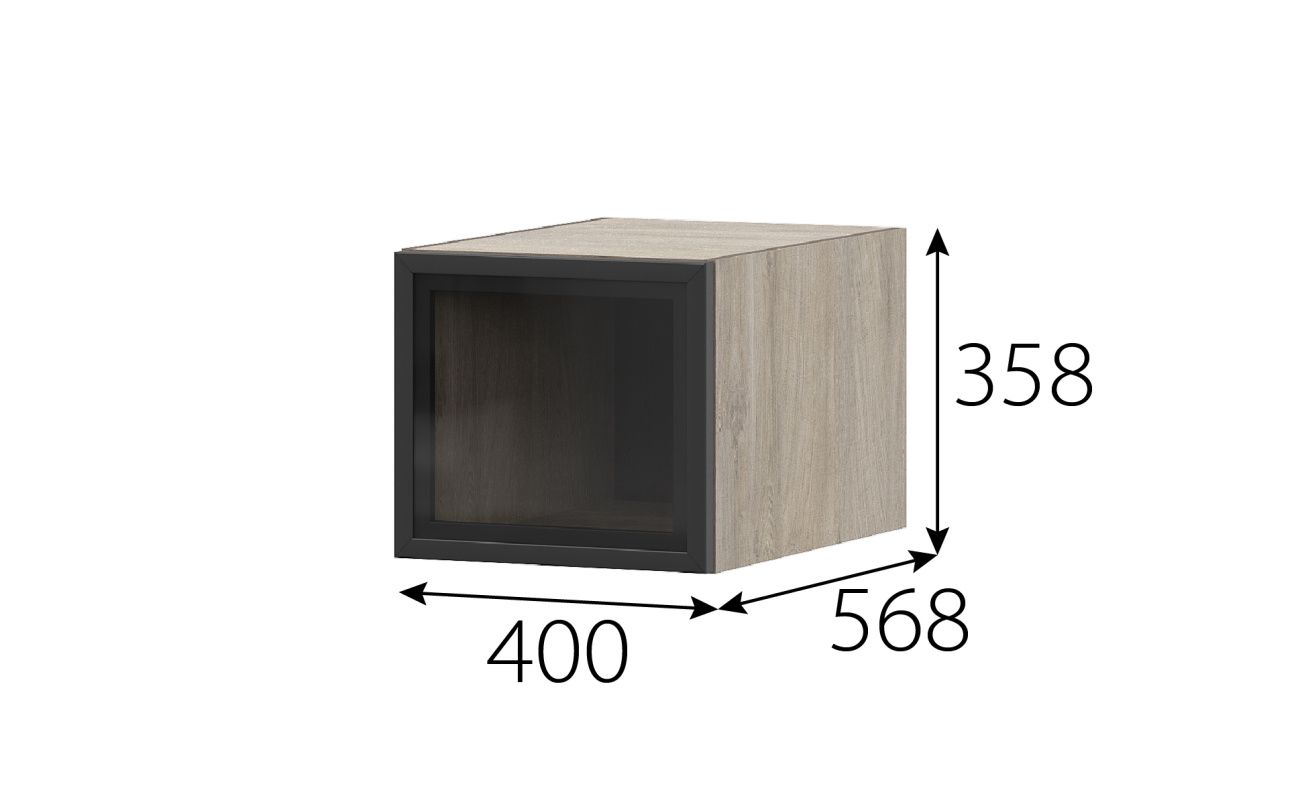 "этна" шкаф навесной барный 400 (4ап1я)+фасад рмдф «Курс-Мебель»