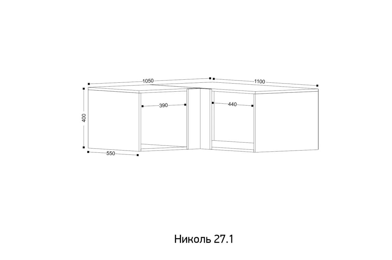 "николь 27.1" антресоль угловая «Курс-Мебель»