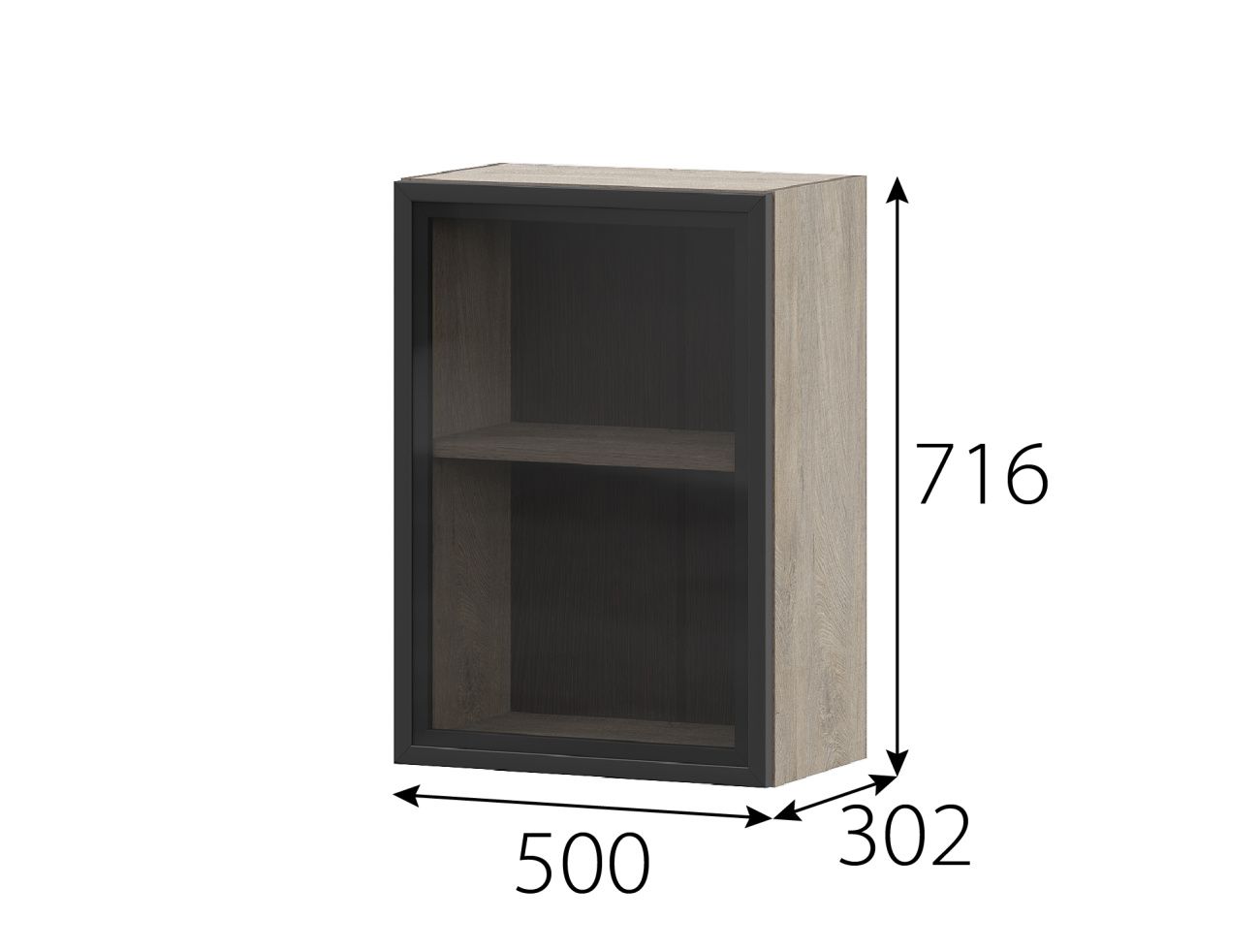"этна" шкаф навесной 500 (5в1) +фасад рмдф  «Курс-Мебель»