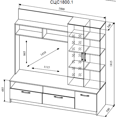 гостиная софи-3 (сцс 1800.1) «КурсМебель»