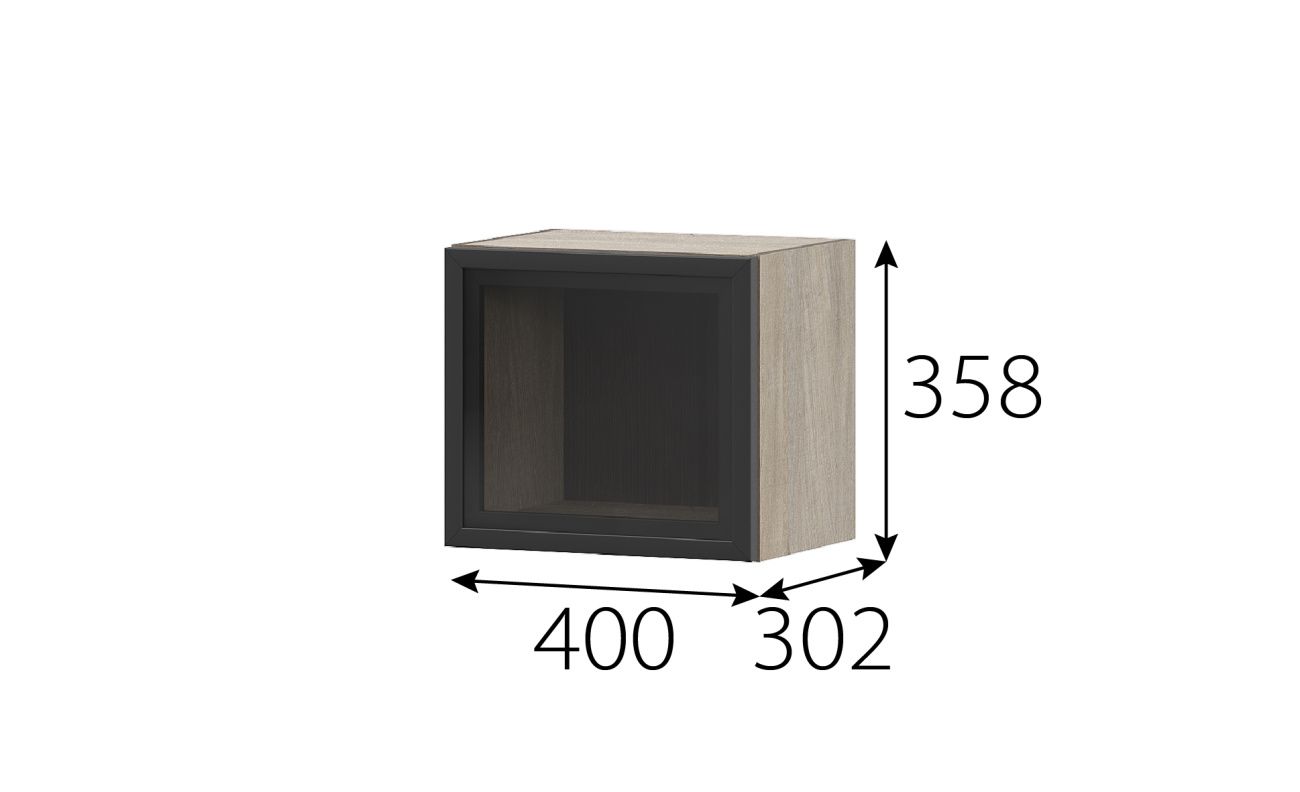 "этна" шкаф навесной барный 400 (4му1я)+фасад рмдф «Курс-Мебель»