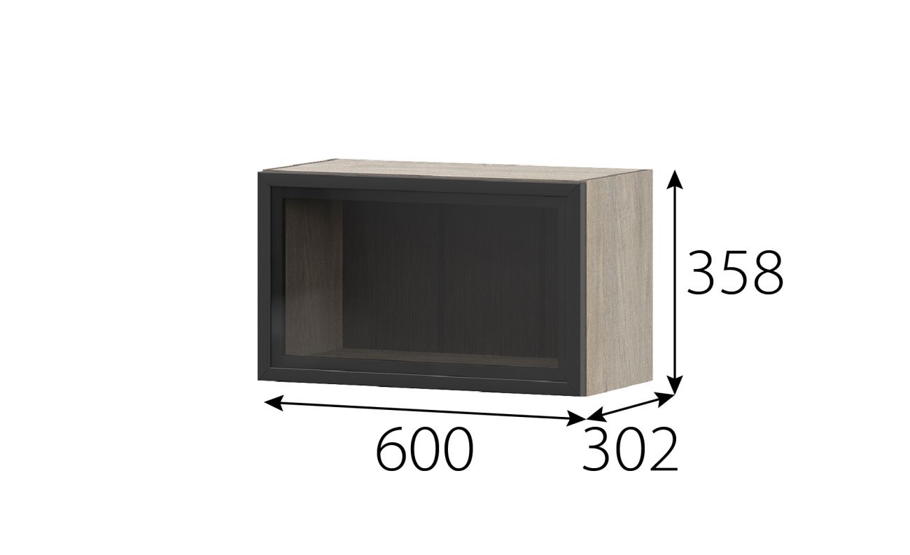 "этна" шкаф навесной барный 600 (6му1я)+фасад рмдф «Курс-Мебель»