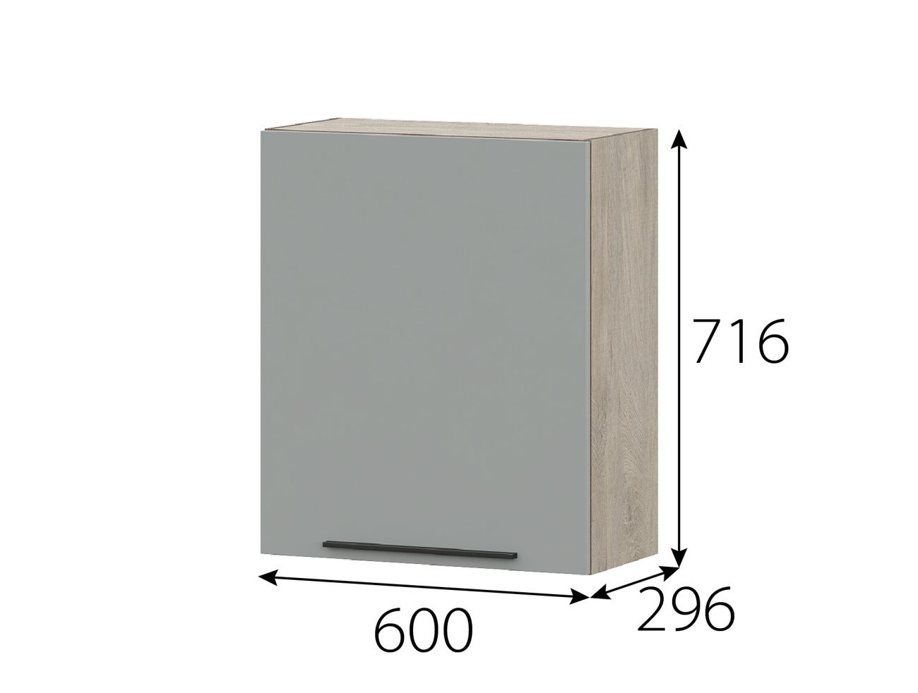 "этна" шкаф навесной 600 (6в1) софт «Курс-Мебель»