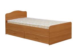 кровать 0,8 м (круглые спинки) с ящиками с матрасом «Курс-Мебель»