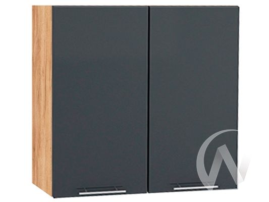 кухня "валерия-м": шкаф верхний 600, шв 600 новый (антрацит глянец/корпус дуб крафт золотой) «Курс-Мебель»