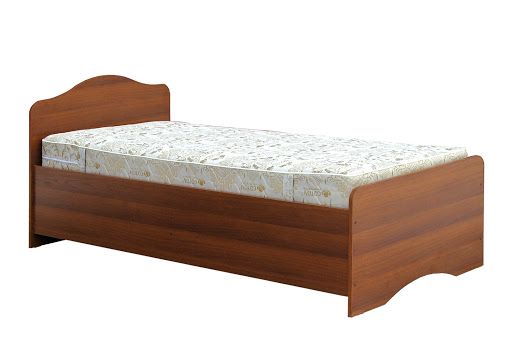 кровать 0,8 м (круглые спинки) с матрасом «Курс-Мебель»