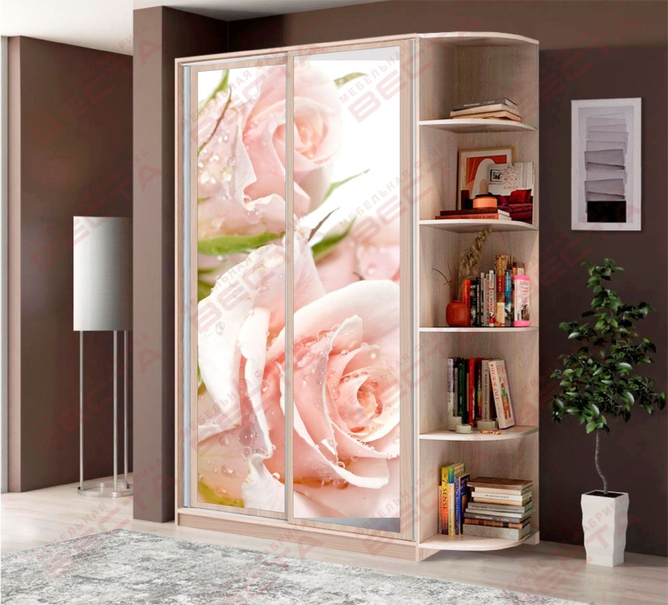 шкаф-купе 1,1м фотопечать+терминал «Курс-Мебель»