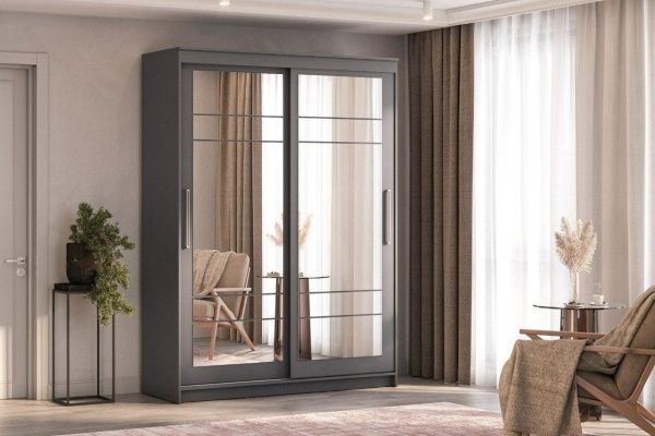 шкаф-купе "шкп 5" (1,6) графит серый «Курс-Мебель»