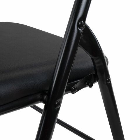стул складной brabix "golf cf-007", черный каркас, кожзам черный, 531565 «Курс-Мебель»