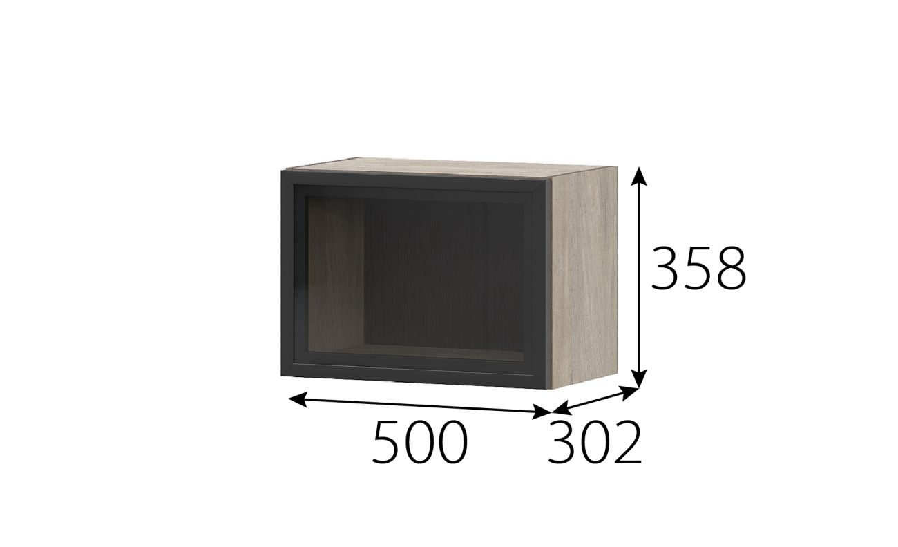 "этна" шкаф навесной барный 500 (5му1я)+фасад рмдф  «Курс-Мебель»