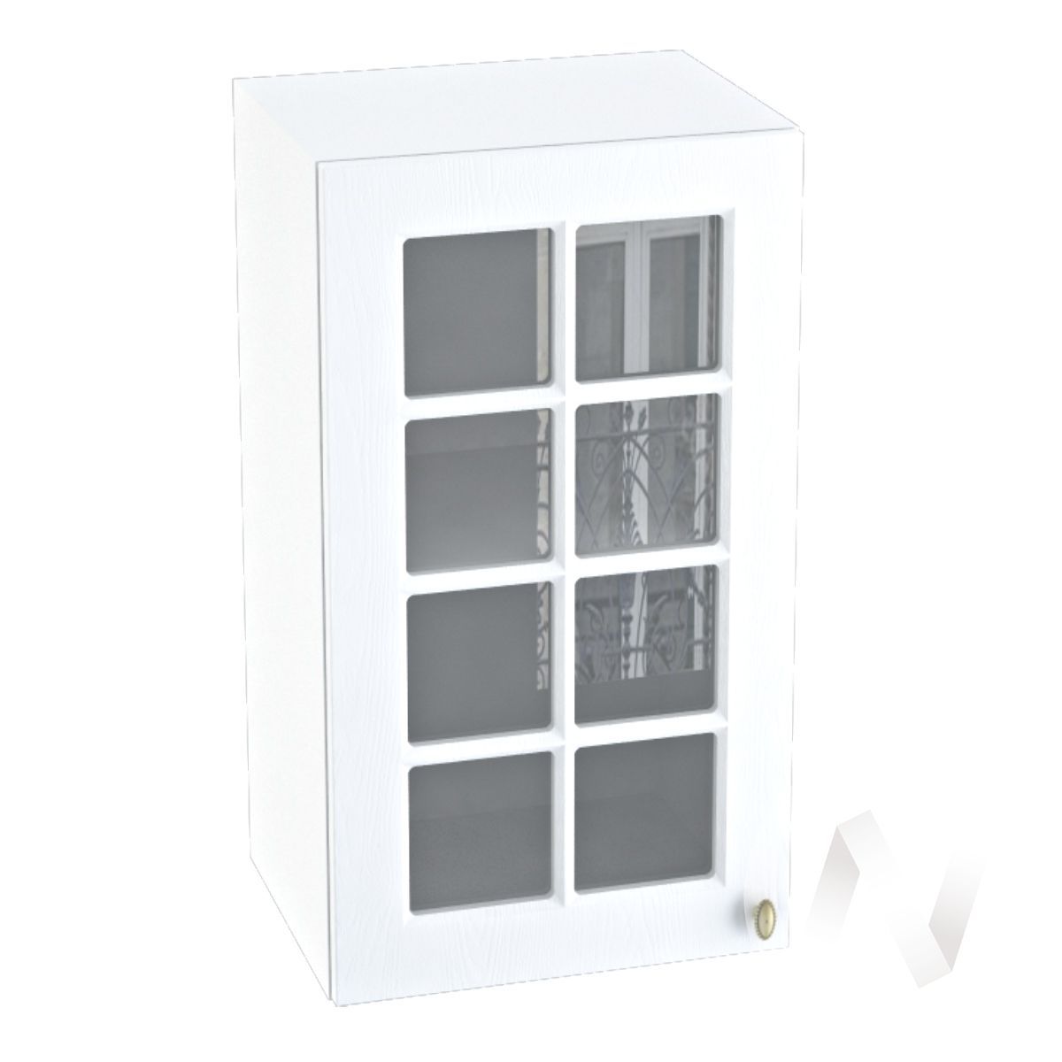 кухня "прованс": шкаф верхний со стеклом 400, швс 400 (голубой/корпус венге) «Курс-Мебель»