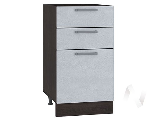 кухня "лиана": шкаф нижний с 3-мя ящиками 400, шн3я 400 (бетон графит/корпус венге) «Курс-Мебель»