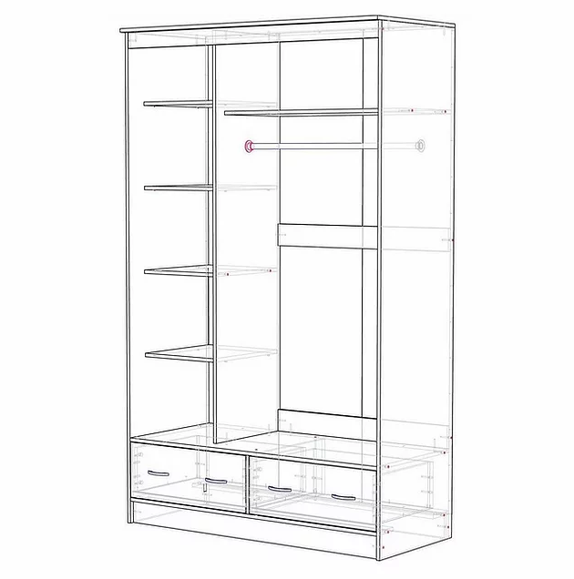 шкаф-купе рольм с зеркалом «Курс-Мебель»