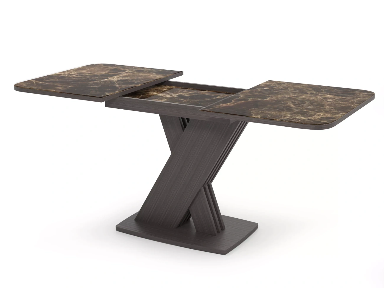 стол неаполь раздвижной в1, фотопечать мрамор коричневый / венге / венге / венге «Курс-Мебель»