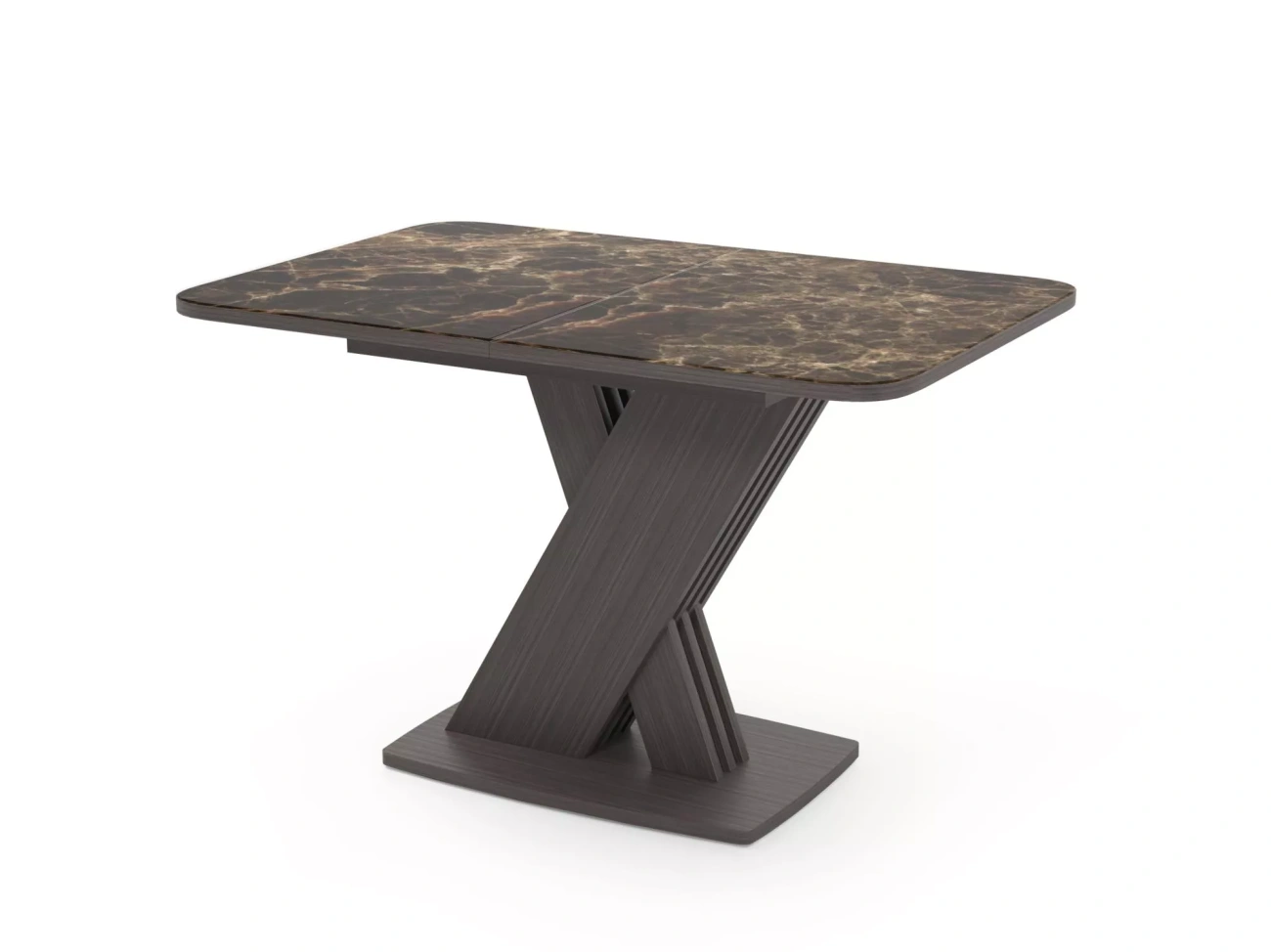 стол неаполь раздвижной в1, фотопечать мрамор коричневый / венге / венге / венге «Курс-Мебель»