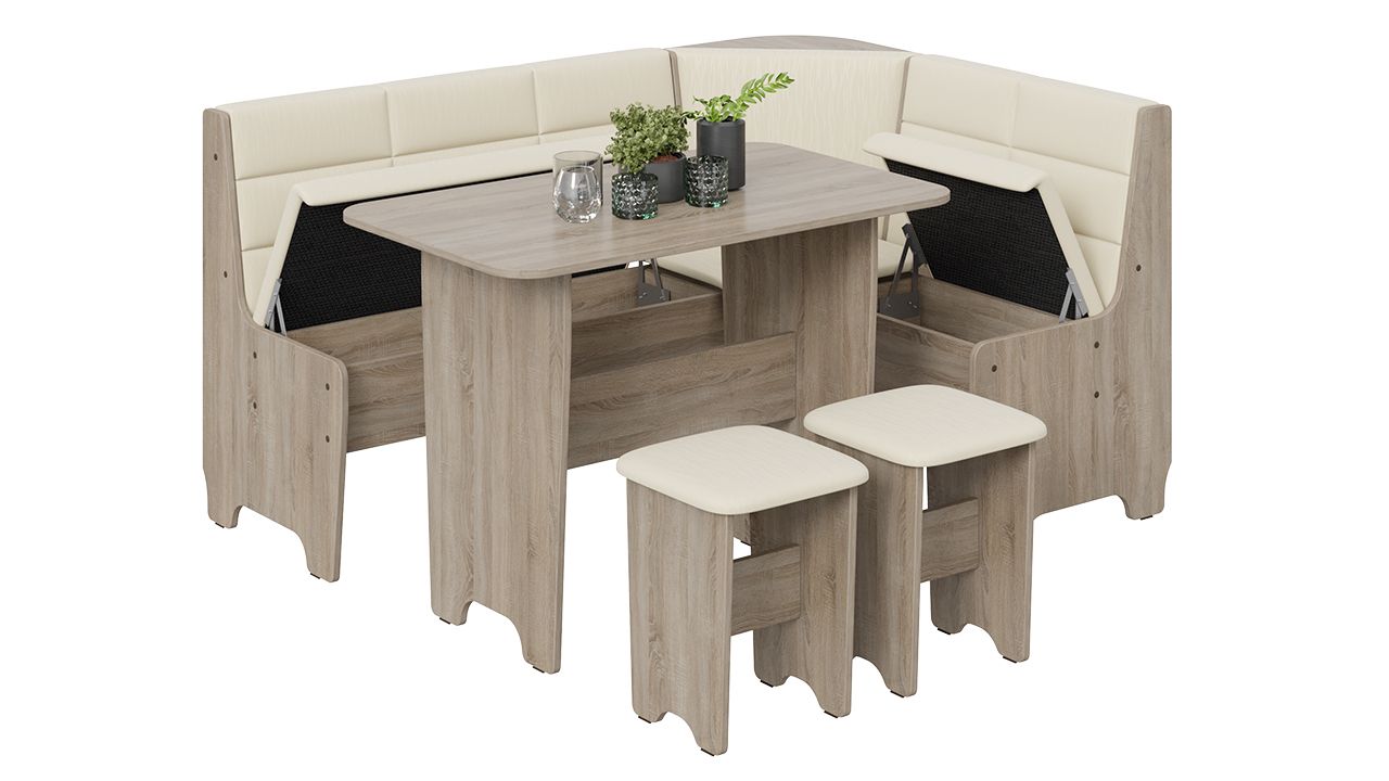 кухонный уголок «техас» исп.2 дуб сонома трюфель/кашемир крем «Курс-Мебель»