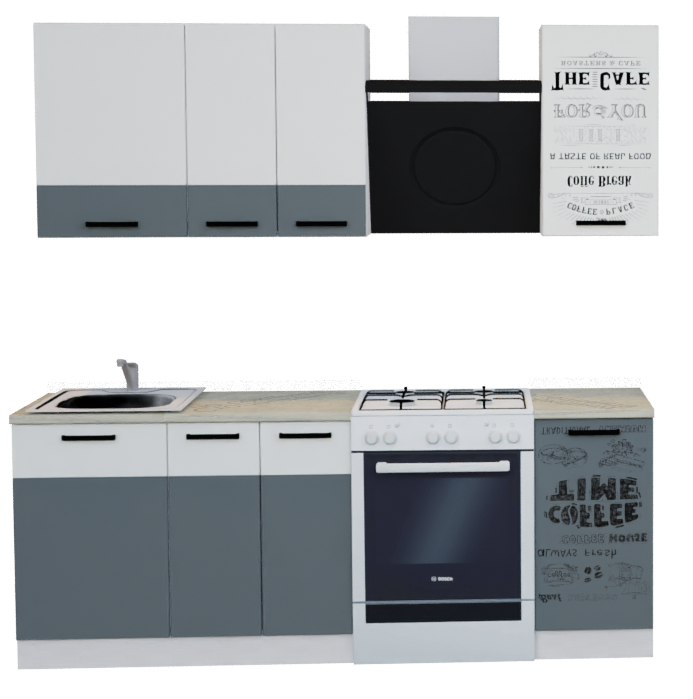 кухня arabika 1,5 м  анкор белый (без столешницы, мойки, сушки) «Курс-Мебель»