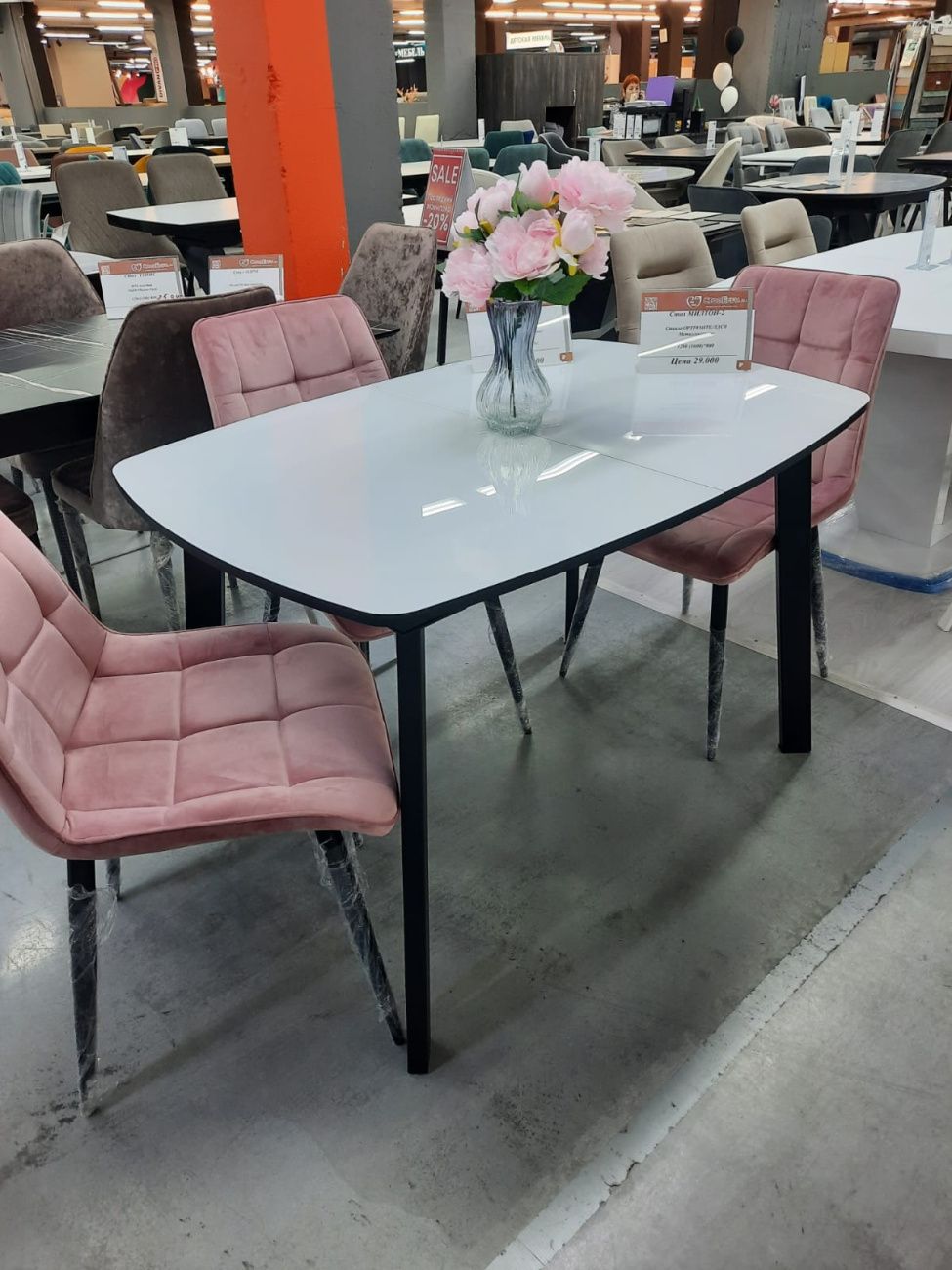 стол милтон 2 стекло optiwhite «Курс-Мебель»