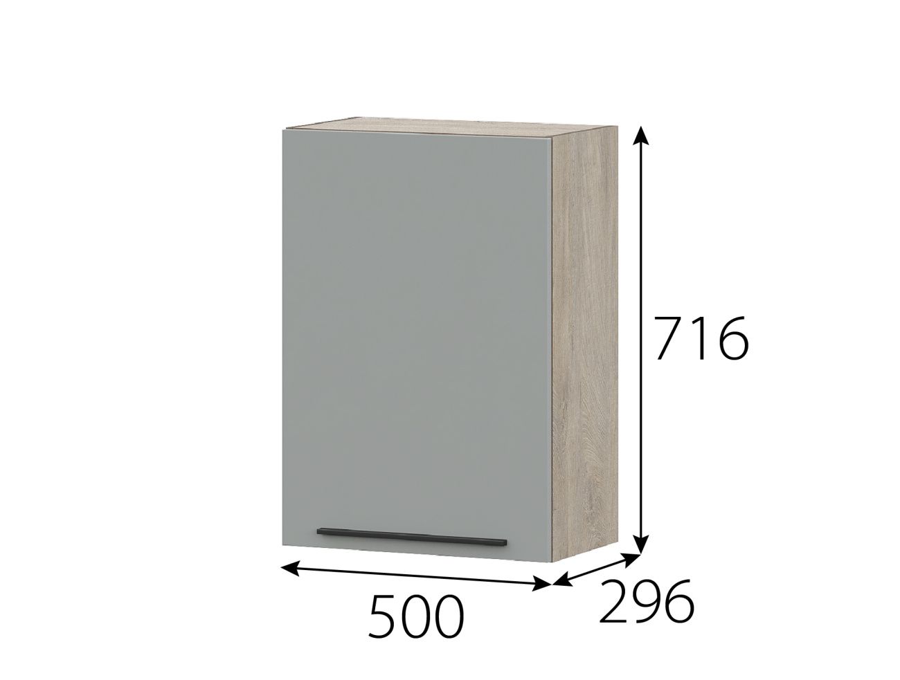 "этна" шкаф навесной 500 (5в1) софт «Курс-Мебель»