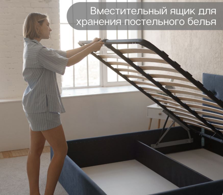 двуспальная кровать glory 160х200с подъемным механизмом «Курс-Мебель»