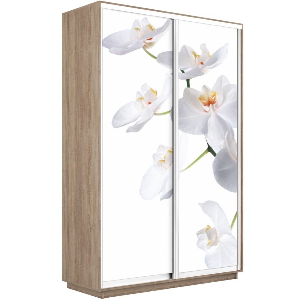 шкаф-купе экспресс с фотопечатью 1600 х 2400 х 600  орхидея белая «Курс-Мебель»
