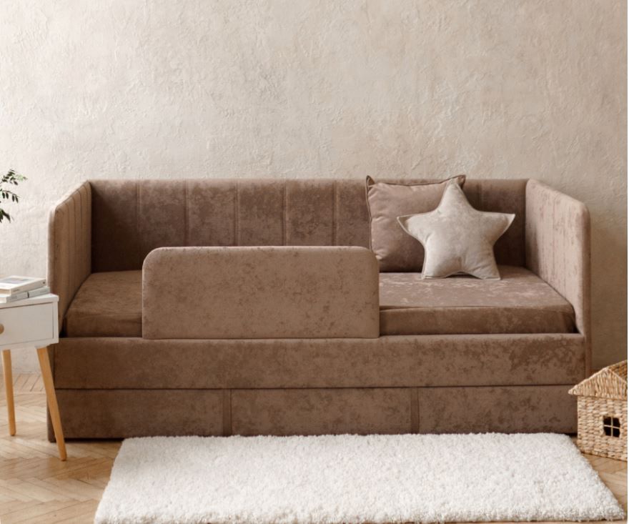dream line 90*180 в полоску с матрасом «Курс-Мебель»