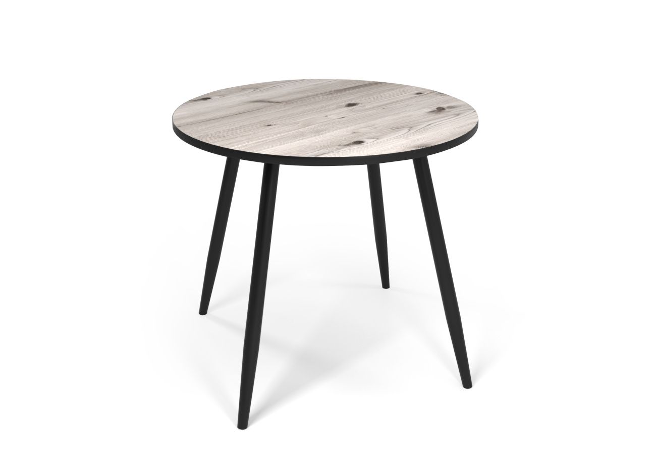 стол поло нераздвижной круглый, пластик матовый, дуб вотан / черный		 «Курс-Мебель»