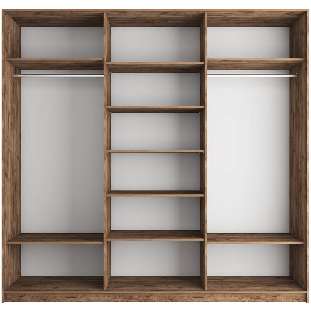 шкаф-купе широкий прайм 3-х дверный (стекло черное, лдсп) «Курс-Мебель»