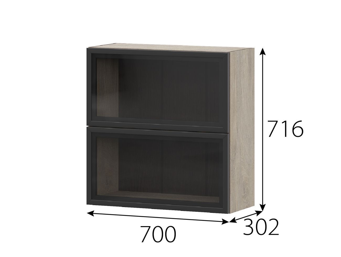 "этна" шкаф навесной барный 700 (7в2я)+фасад рмдф  «Курс-Мебель»