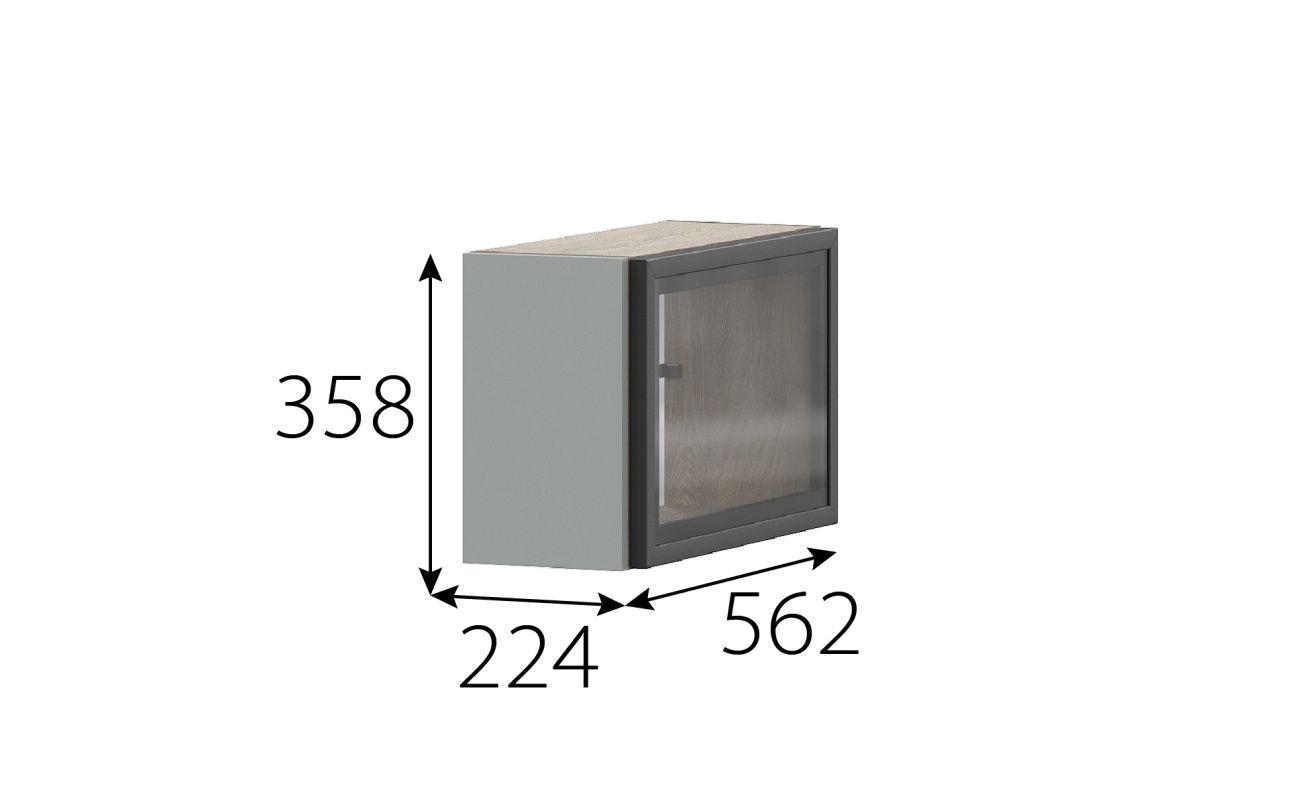 "этна" шкаф навесной барный 200 (2атп1я)+ фасад рмдф  «Курс-Мебель»