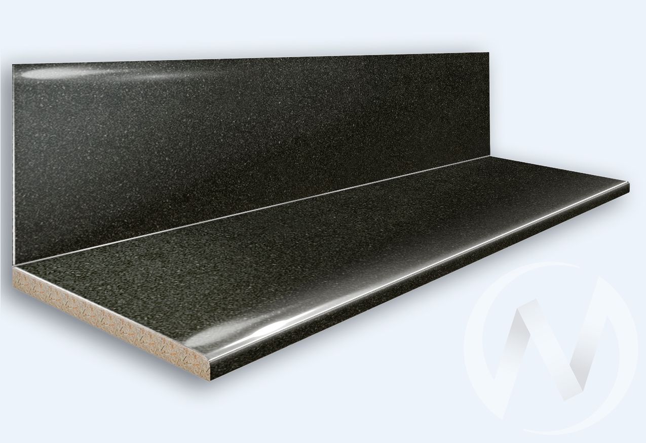 столешница 3000*600/38мм (№ 21г черное серебро) в заводской упаковке  «Курс-Мебель»